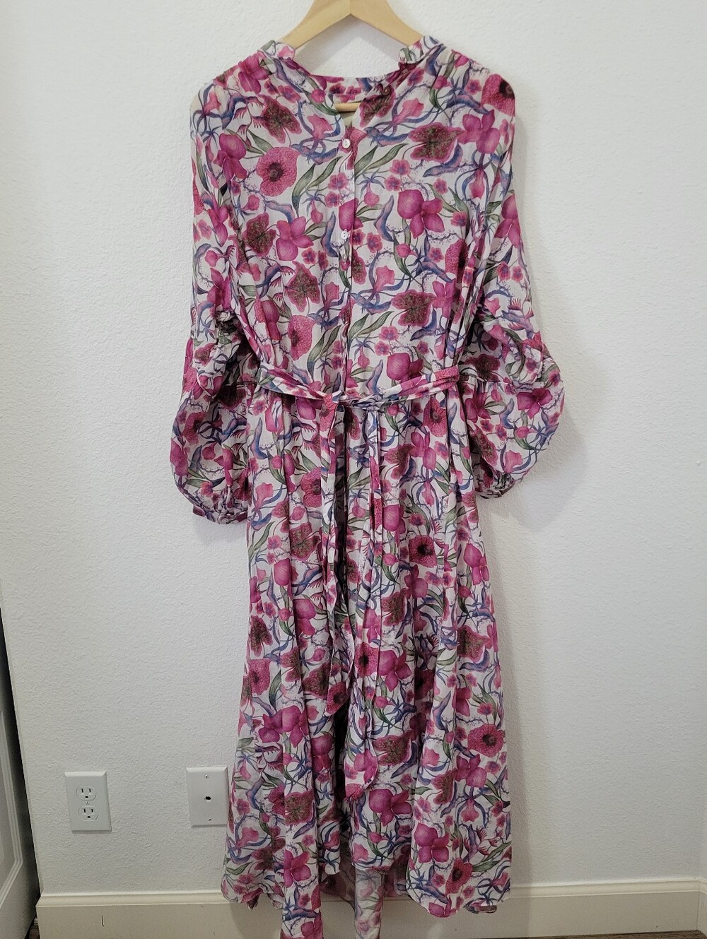 Chufy Flowy Silk And Cotton Maxi Dress Size XS